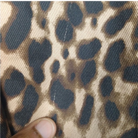 Reformation Sera High-Rise Leopard Print Pants Womens Size 2 Brown Black FLAWS - Picture 10 of 12